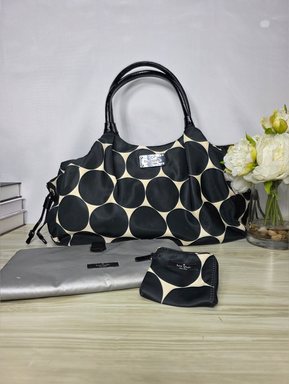 kate spade Deborah Dot Black & Cream Large Polka Dot Tote